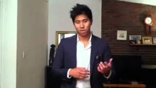 From his livingroom. Josh M Lee Elevator Pitch