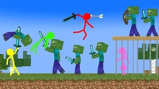 Stickman VS Minecraft: Zombie Apocalypse School 2 - AVM Shorts Animation