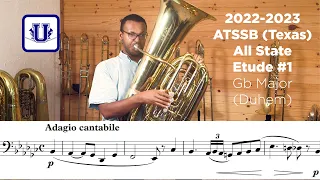 2021-2022 ATSSB Tuba Etude #1 Adagio Cantabile Gb Major Duhem (Selected Studies) Year B