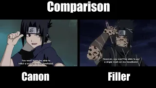 Naruto VS Sasuke (Canon VS Filler) Comparison Side by Side