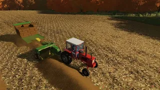 FS22 - Really fast baling of corn straw on Upper Mississippi River Valley