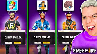 BUSQUE LAS CUENTAS MILLONARIAS DE YOUTUBERS BANEADAS EN FREE FIRE !  😨😱🔥