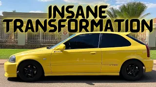 Transforming my 1998 Honda Civic EK VTEC // 1 Year in 15minutes