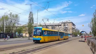 Киевский трамвай Кобра бортовой номер 404 маршрут номер 28Д запись полного маршрута.