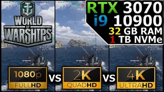 World of Warships | 1080p vs 1440p vs 2160p | RTX 3070 | i9 10900 | 32GB RAM | 1TB NVMe
