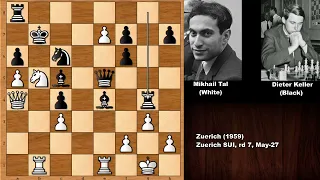 Attacking Chess: Mikhail Tal vs Dieter Keller - Zuerich (1959)
