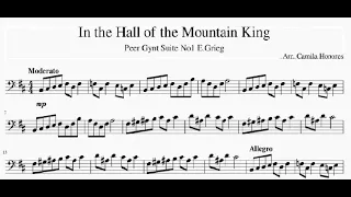 Peer Gynt - In the Hall of The Mountain King- Cello Solo- Sheet Music