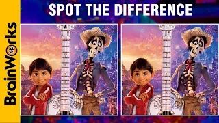 Spot the Differences Experiment | Coco Movie Puzzles ( YouTube)  | Brain Works
