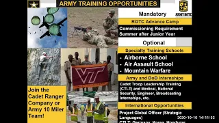 Army ROTC Information session for Virginia Tech's Open House