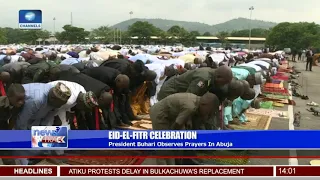 President Buhari Observes Prayers In Abuja