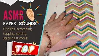 ASMR Paper Sounds | Crinkles, Scratching, Tapping, Sorting, Stacking | No Talking