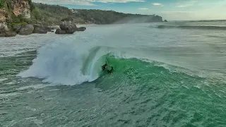 Big day at Padang Padang - Drone surf video 1 August 2021