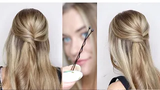 КАК КРАСИВО СОБРАТЬ ВОЛОСЫ У ЛИЦА ЗА 2 МИНУТЫ? | 2 MINUTE EASY HALF UP HALF DOWN HAIRSTYLE TUTORIAL