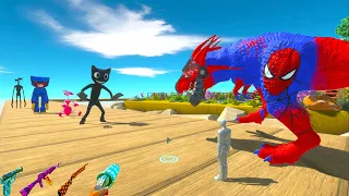 SPIDERMAN T-REX  FPS AVATAR in DEATH TRAP RESCUE MISSION - Animal revolt battle simulator