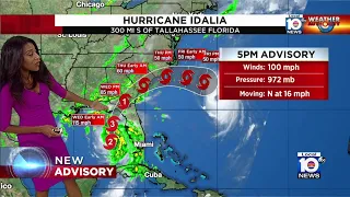 Hurricane Idalia strengthens into a Category 2 storm as it moves toward Florida