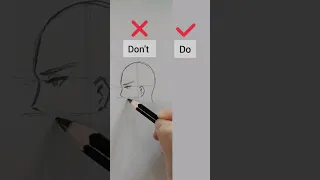 How to draw anime face sideview jawline / chin | basic face anatomy #shorts #draw
