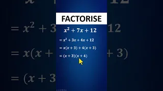 x2+7x+12 Factorise #factorise