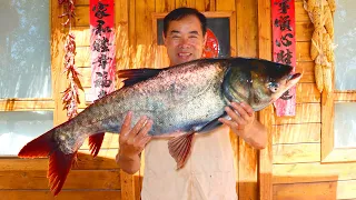 Giant Fish, Pig Intestine Iron Pot Stew! Super Delicious, Real Fresh! | Uncle Rural Gourmet