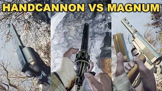 Resident Evil Village - HANDCANNON VS MAGNUM MAX LEVEL Weapon Damage Comparison (Which Is Powerful?)