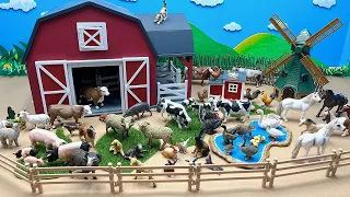 Diorama For Farm Animals | Barn Playset Animals Cow Horse Chicken Duck Sheep