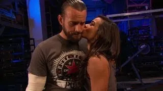 AJ kisses CM Punk: Raw, June 11, 2012