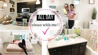 ALL DAY CLEAN WITH ME // CLEANING MOTIVATION // RELAXED WEEKEND CLEANING // CLEANING ROUTINE