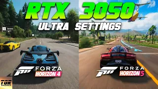 RTX 3050 FORZA Horizon 4 vs FORZA Horizon 5 Тест на Ультра настройках