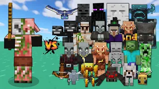 Zombified Piglin vs Every mob in Minecraft (Bedrock Edition) - Minecraft 1.20 Mob battle
