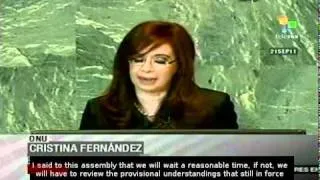 Cristina Fernandez claims Malvinas sovereignty to UK