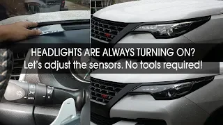 How to adjust Headlight Auto Light sensor's ON sensitivity of Toyota Fortuner, Hilux Conquest, etc