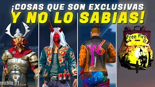 TOP 10 COSAS QUE NO SABIAS QUE ERAN EXCLUSIVAS Y QUIZÁ TIENES EN FREE FIRE!! - Juanpablo 31