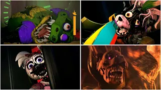 FNAF Security Breach ALL BOSS DEATH CUTSCENES