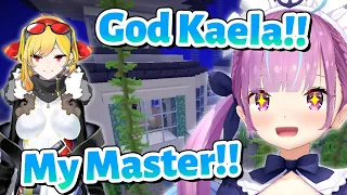 Aqua started calling Kaela "God" and "Master"【Minecraft/Hololive Clip/EngSub】