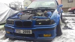 DRFITEX|| BMW E36 340i V8 - custom exhaust sound check !!!