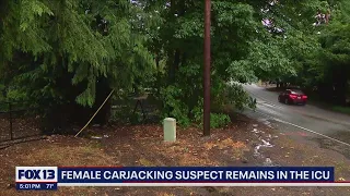 Female carjacking suspect remains in ICU | FOX 13 Seattle