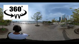 I saw a helicopter and walked along chelsea pier in new york usa - virtual reality 360