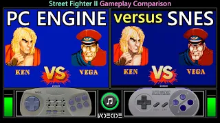 Street Fighter II (PC Engine vs SNES) Gameplay Comparison