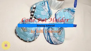 Adorable Cone Pot Holder Tutorial - Fast & Easy Sewing Project For Your Kitchen- titular de la olla