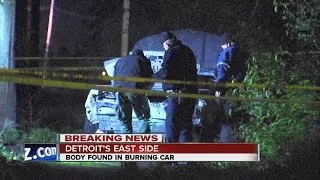 Body found inside burning car on Detroit's east side