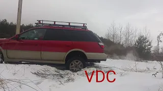 Subaru VDC Off vs On  snow 2 wheels in air