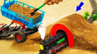 diy tractor Vehicles Construction build aTrain Bridge  how to build Train BridgeILovelyKidsIndia