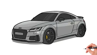 How to draw an AUDI TT 2019 / drawing audi tt rs 2020 car step by step