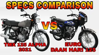 honda tmx 125 alpha 2021 vs euro DAAN HARI 125 - specs comparison