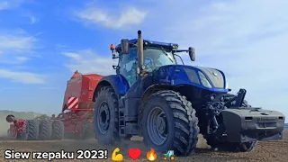 Siew rzepaku 2023! ♥️ 🔥 New Holland T7.315 blue power + kverneland u-drill 6000 🚜 💪