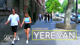 Walking Tour in Yerevan, Armenia, A Spring Day, May 19, 2023, 4K 60fps