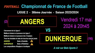 ANGERS - DUNKIRK: football match 38th day of Ligue 2 - Season 2023/2024