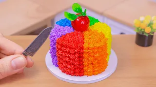 Yummy Chocolate Cake 🌈 Sweet Miniature Rainbow Chocolate Cake Decorating | 1000+ Miniature Ideas