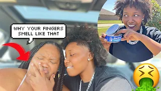 PICKING UP MY FIANCÉ WITH FISHY FINGERS😳 (SHE TRIED TO CUT THEM OFF)