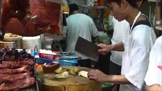 Hong Kong Street Food. Action in the Kitchen of a Chinese Restaurant.