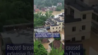 Drone footage captures flooding in China